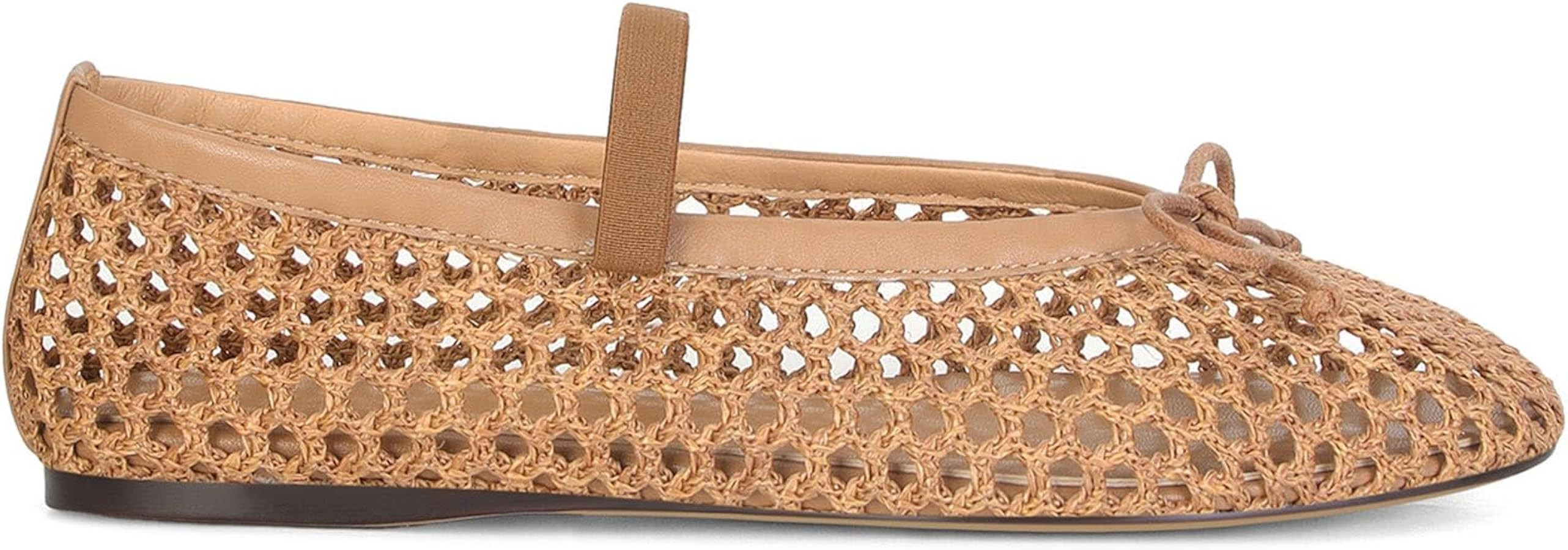 MICIFA Ballet Flats Round Toe Bow Fishnet Mary Jane Flats Dress Wedding Ballerinas Shoes | Amazon (US)