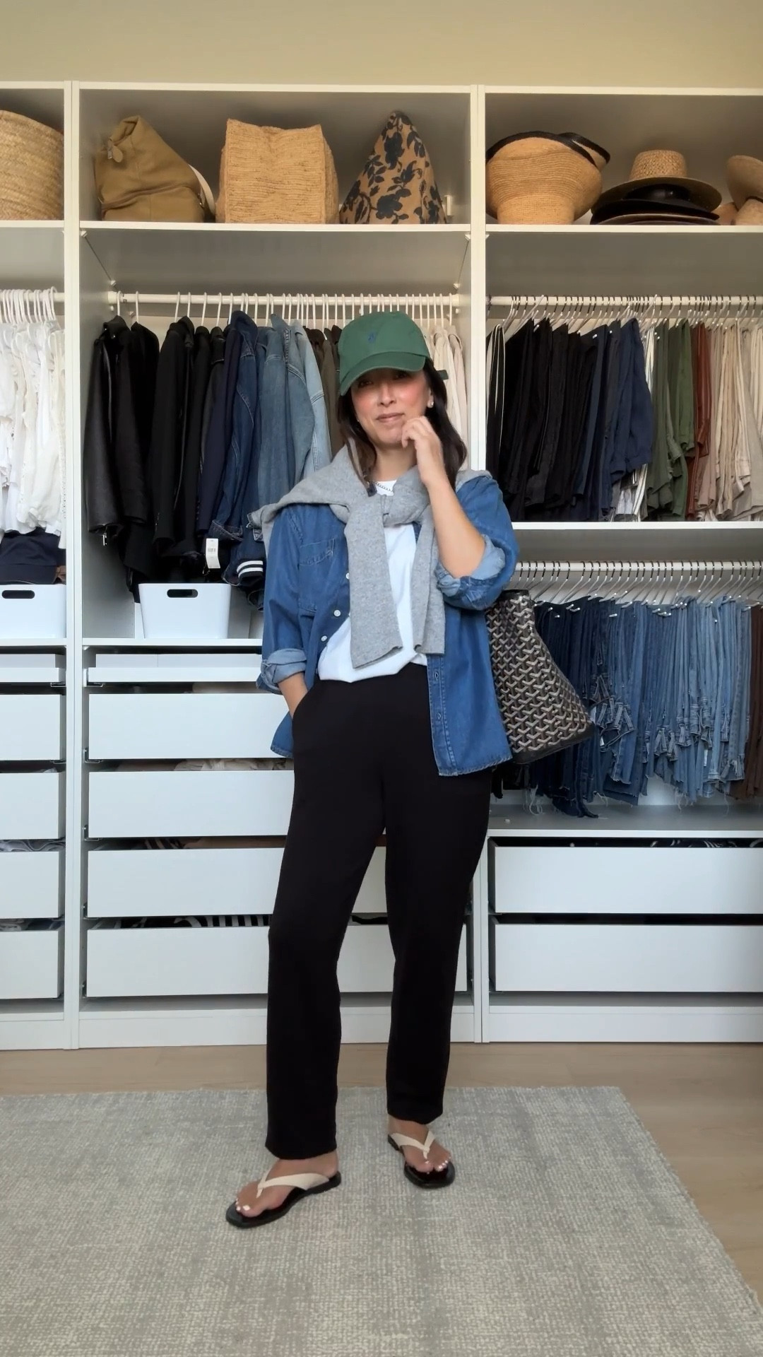 Spring outfits with denim shirts. 

Gap Big Shirt in denim is so good.

Eileen Fisher jersey pants. These are a favorite. They’re old so not sure the ones I linked are exact. 

Gap shirt petite xs
Madewell tee xs
Eileen fisher pants xs
Everlane sandals 5
Goyard Artois tote. Large 
Polo Ralph Lauren hat 

Petite style, spring outfits, spring style, mom style 

#LTKootd #LTKPetite #LTKmomlife