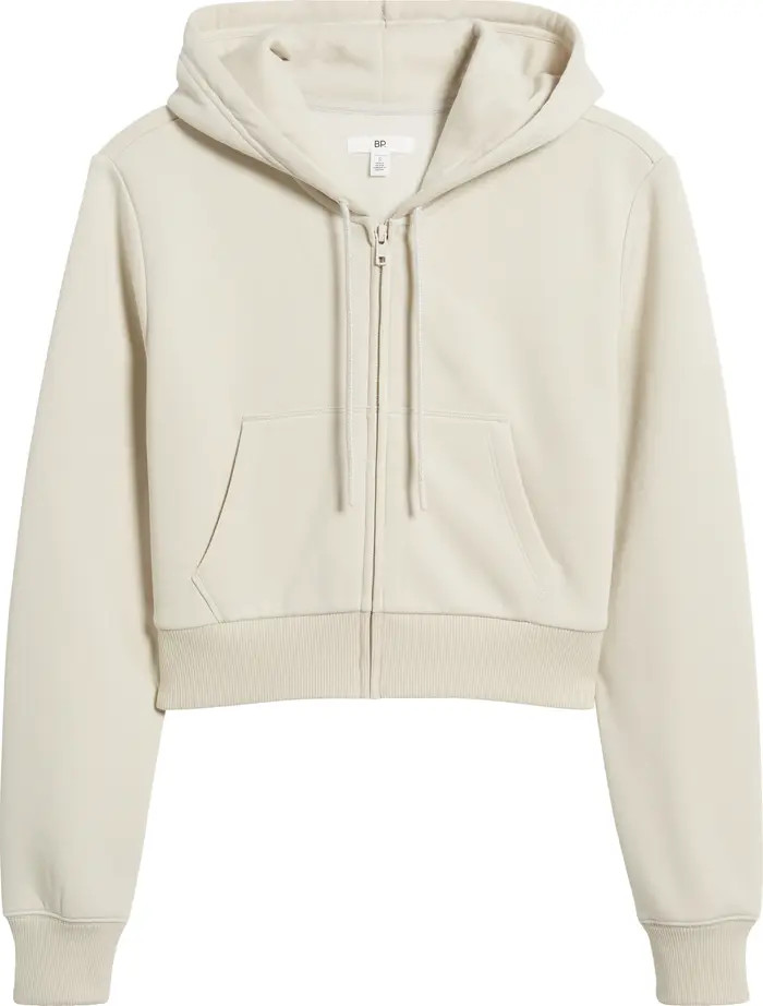 Crop Zip Fleece Hoodie | Nordstrom