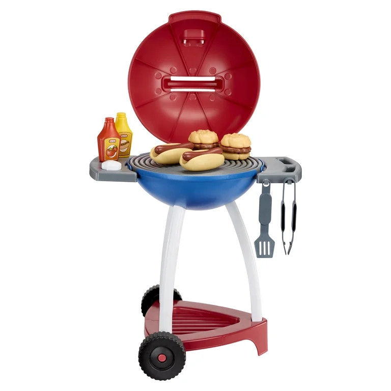 Little Tikes Sizzle & Serve Grill \u2013 Red, White & Blue, 14 Accessories, Little Chef Interacti... | Walmart (US)