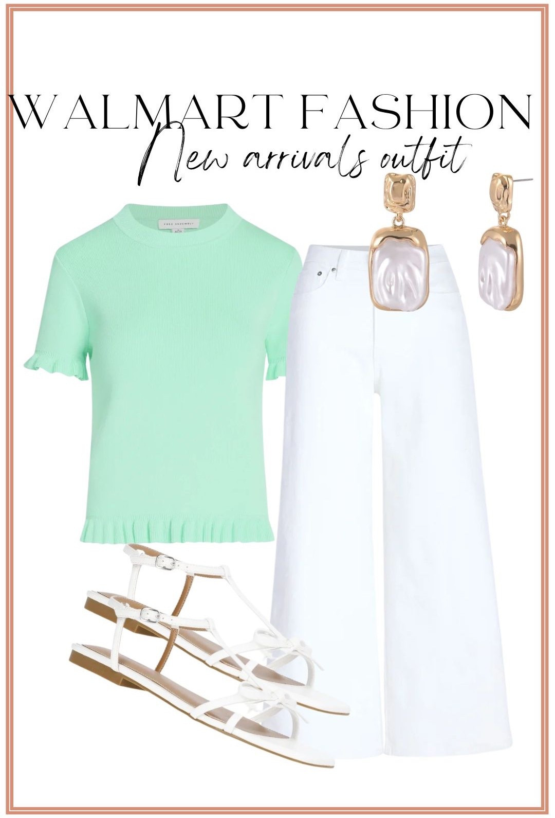 Spring outfit perfection 🌿🤍 this is one of those throw on and go looks that still feels so put together!

This Walmart new arrivals outfit features the cutest soft green knit top with feminine ruffle details paired with the BEST white denim (not see-through 🙌). I styled it with chic white strappy sandals and statement gold + pearl earrings for an elevated everyday look that feels way more expensive than it is.

Perfect for everything from school drop-off to lunch dates or spring events 💐

#walmartfashion #walmartnewarrivals #springoutfits #affordablefashion #everydaystyle #momstyle #springstyle #whitejeansoutfit #outfitideas #budgetfriendlyfashion #elevatedbasics #walmartfinds #casualchic #springwardrobe


#LTKootd #LTKPetite