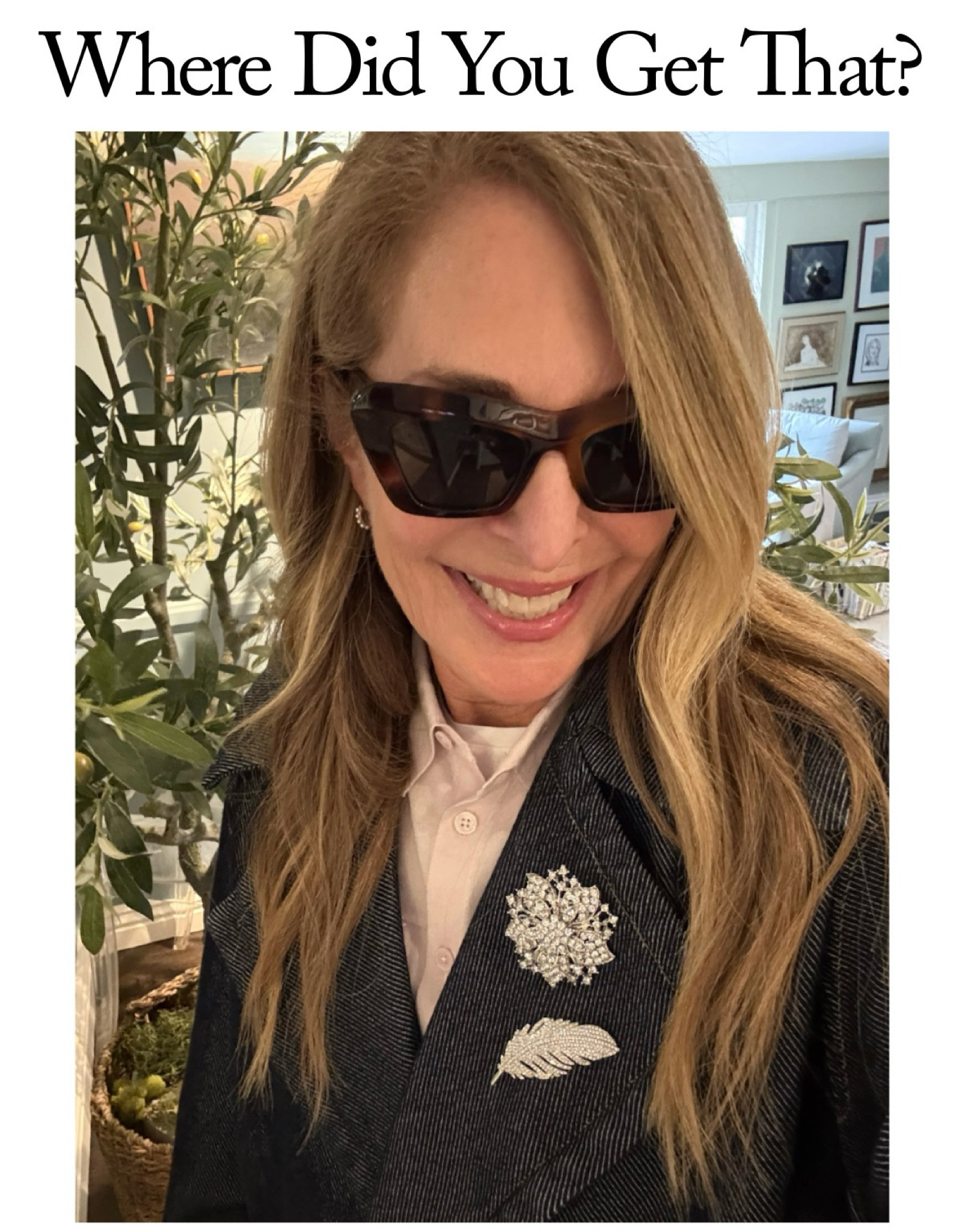 These two fun brooches made my outfit. 

#LTKootd #LTKOver40