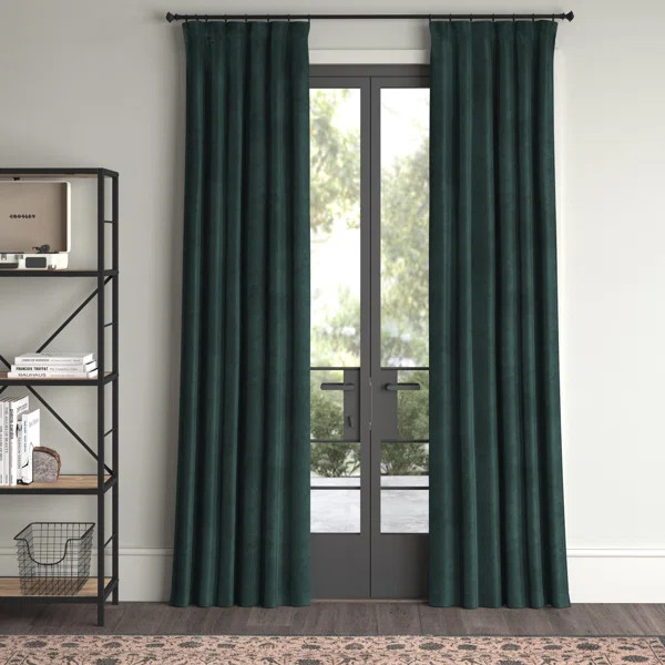 Niemeyer Velvet Solid Max Blackout Thermal Rod Pocket Single Curtain Panel | Wayfair North America