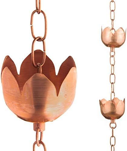 Marrgon Copper Rain Chain – Decorative Chimes & Cups Replace Gutter Downspout & Divert Water Aw... | Amazon (US)
