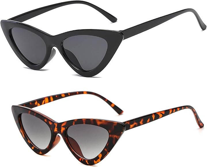 YOSHYA Retro Vintage Narrow Cat Eye Sunglasses for Women Clout Goggles Plastic Frame | Amazon (US)