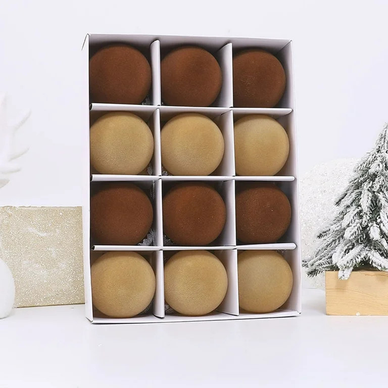 Holiday Christmas Ornaments - Flocked Decorative Balls for Xmas Tree Indoor Outdoor Home Decorati... | Walmart (US)