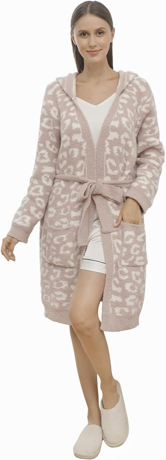 DOOWELL Women's Knit Lightweight Absorbent Robes, Soft Spa Bathrobe Loungewear with Pockets | Amazon (US)