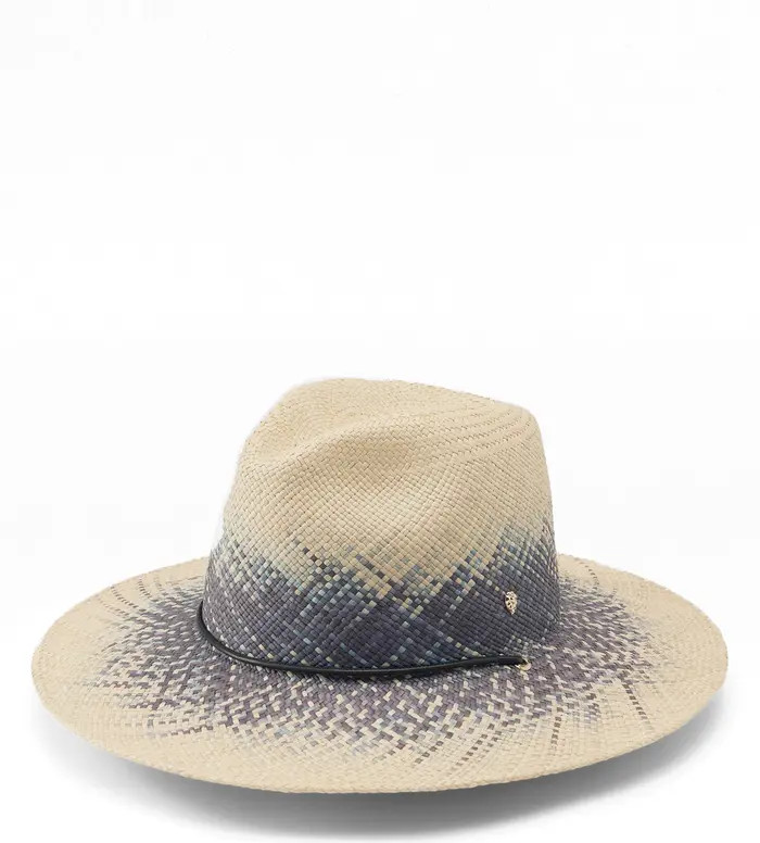 Gradient Straw Fedora with Chin Strap | Nordstrom