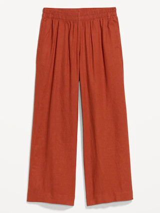 High-Waisted Linen-Blend Super Wide-Leg Pants | Old Navy (US)