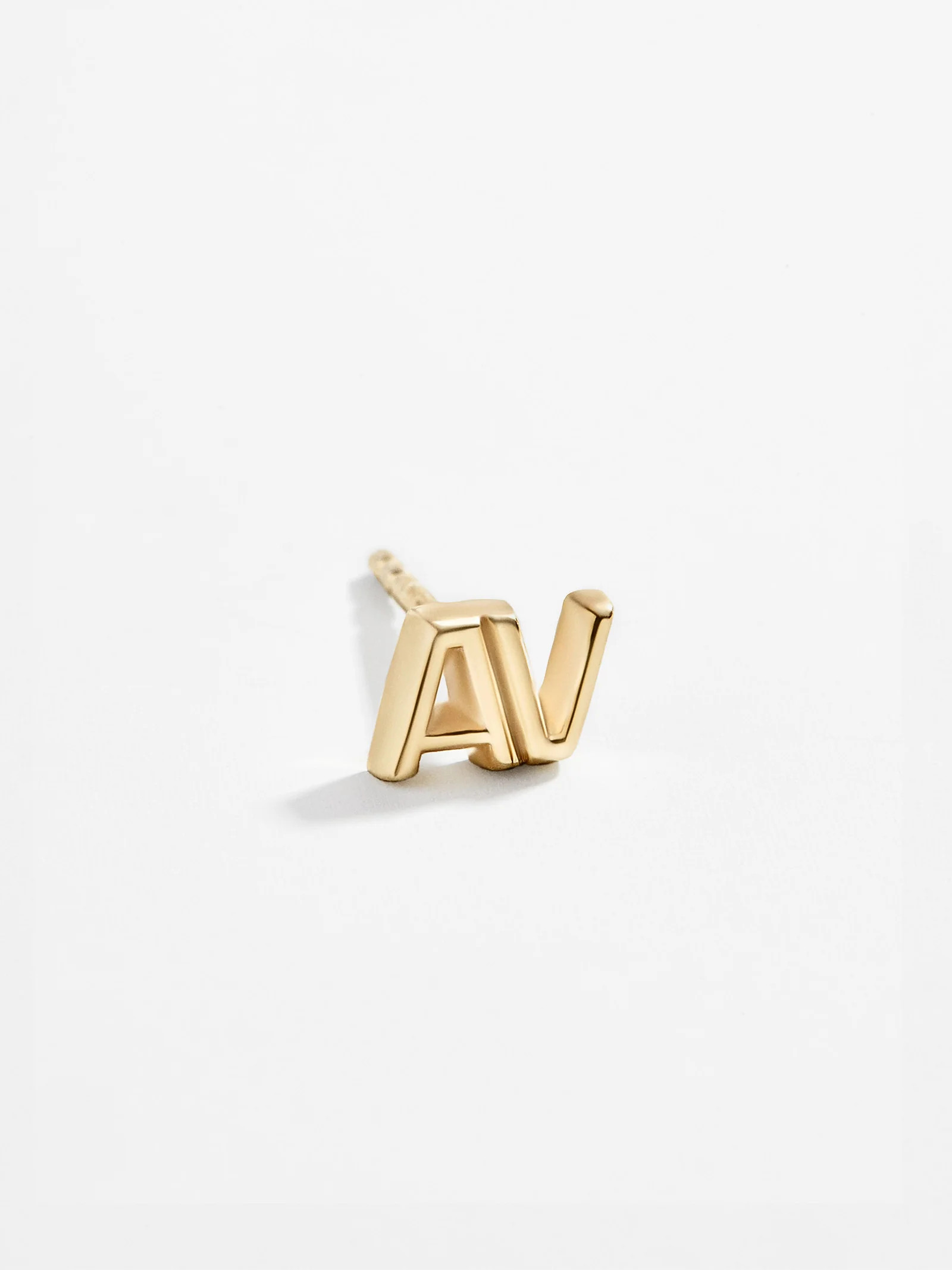 Single 18K Gold Double Initial Earring - Gold | BaubleBar (US)