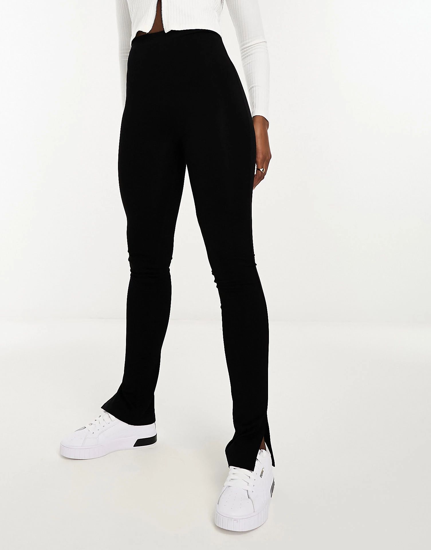 ASOS DESIGN legging with side split in black | ASOS (Global)