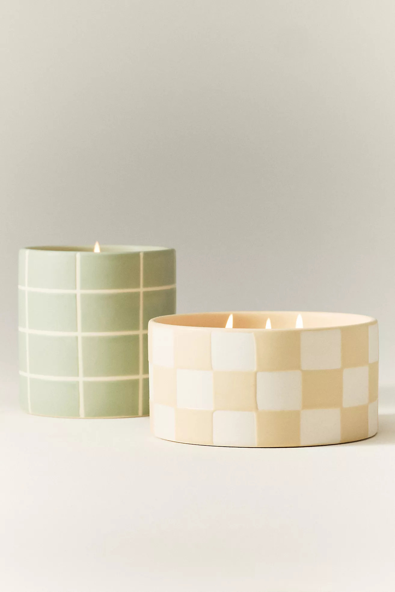 Checkered Gourmand Earl Grey Foam Ceramic Candle | Anthropologie (US)