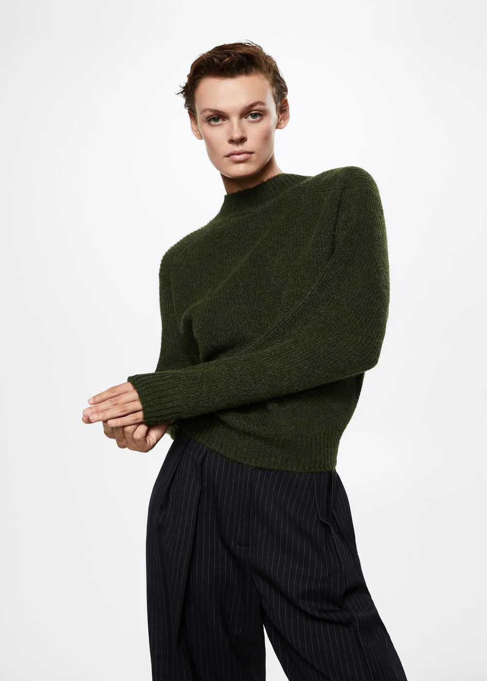 Rounded neck wool sweater | MANGO (US)