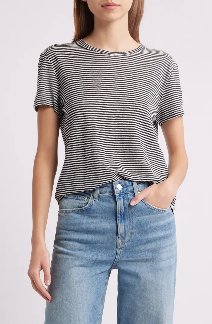 FRAME The Stripe Linen Baby T-Shirt | Nordstrom | Nordstrom