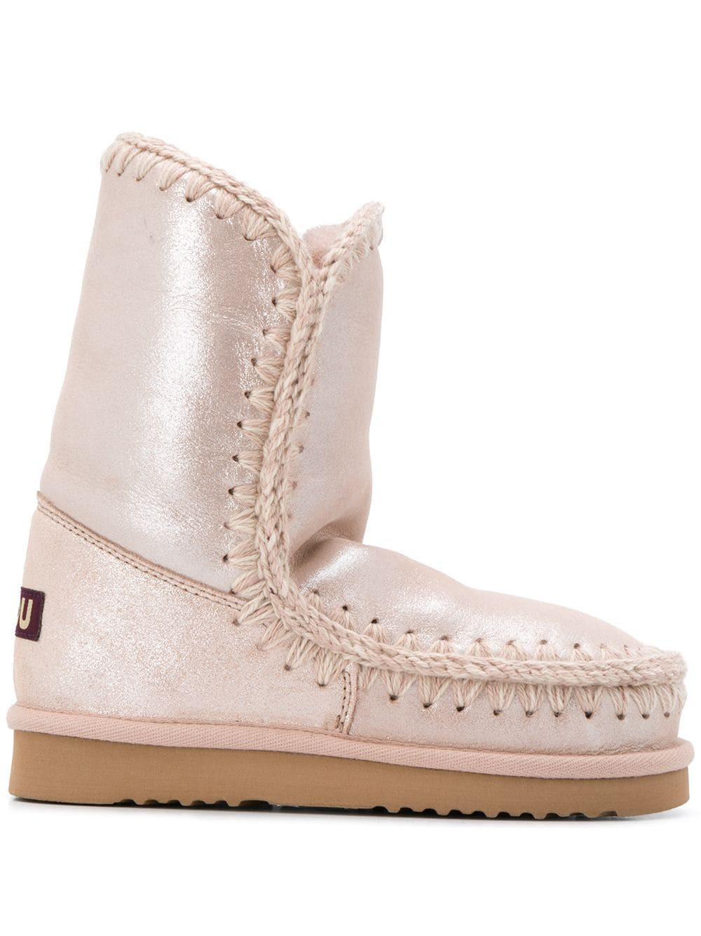 Mou lined metallic boots - Pink | Farfetch Global