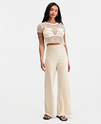 Bar III Women's Shimmer Knit Pull-On Pants, Macy's Exclusive - Macy's | Macy's