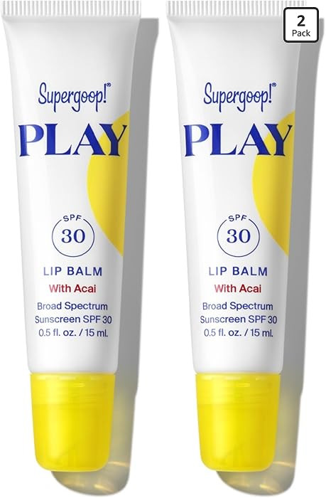 Supergoop! PLAY Lip Balm with Acai - 0.5 fl oz, Pack of 2 - SPF 30 PA+++ Broad Spectrum Sunscreen... | Amazon (US)