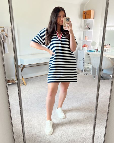 Todays ootd💙🤍

Spring outfit, polo dress, preppy outfit, bump friendly, maternity dress, tall girl dress, striped dress, knit dress

#LTKmidsize #LTKbump #LTKstyletip