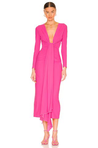 SOLACE London Lorena Midi Dress in Hot Pink from Revolve.com | Revolve Clothing (Global)