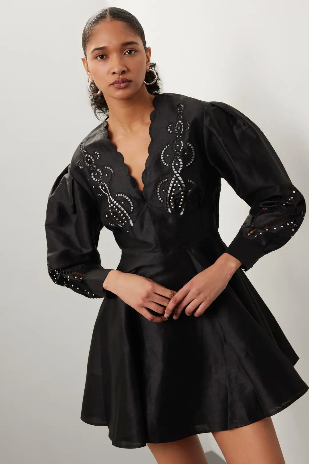 Black Embroidered Mini Dress | Rent the Runway