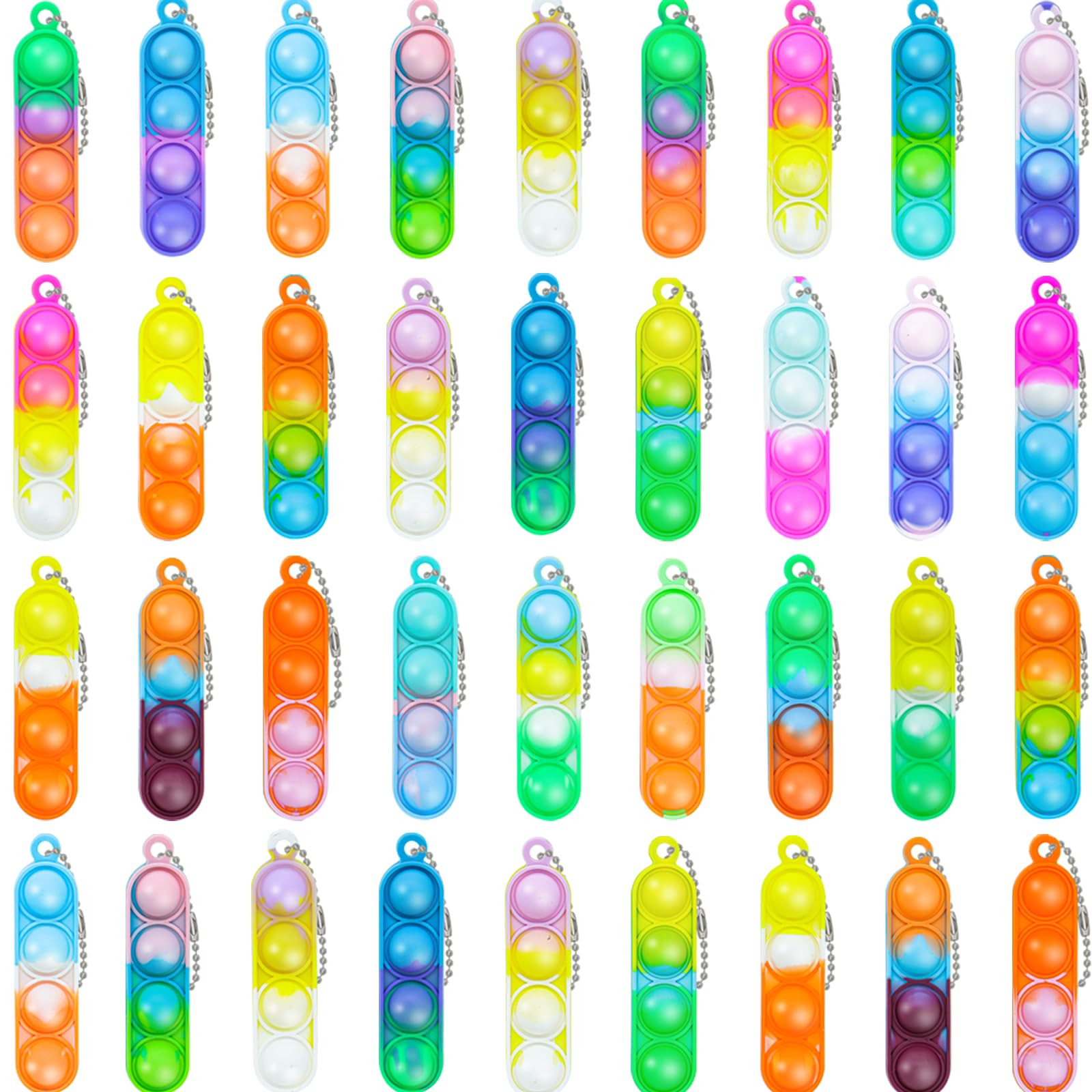 36 Pcs Pop Its Keychain Kids Valentines Party Favors Pop Its Fidget Keychain Birthday Valentines ... | Amazon (US)