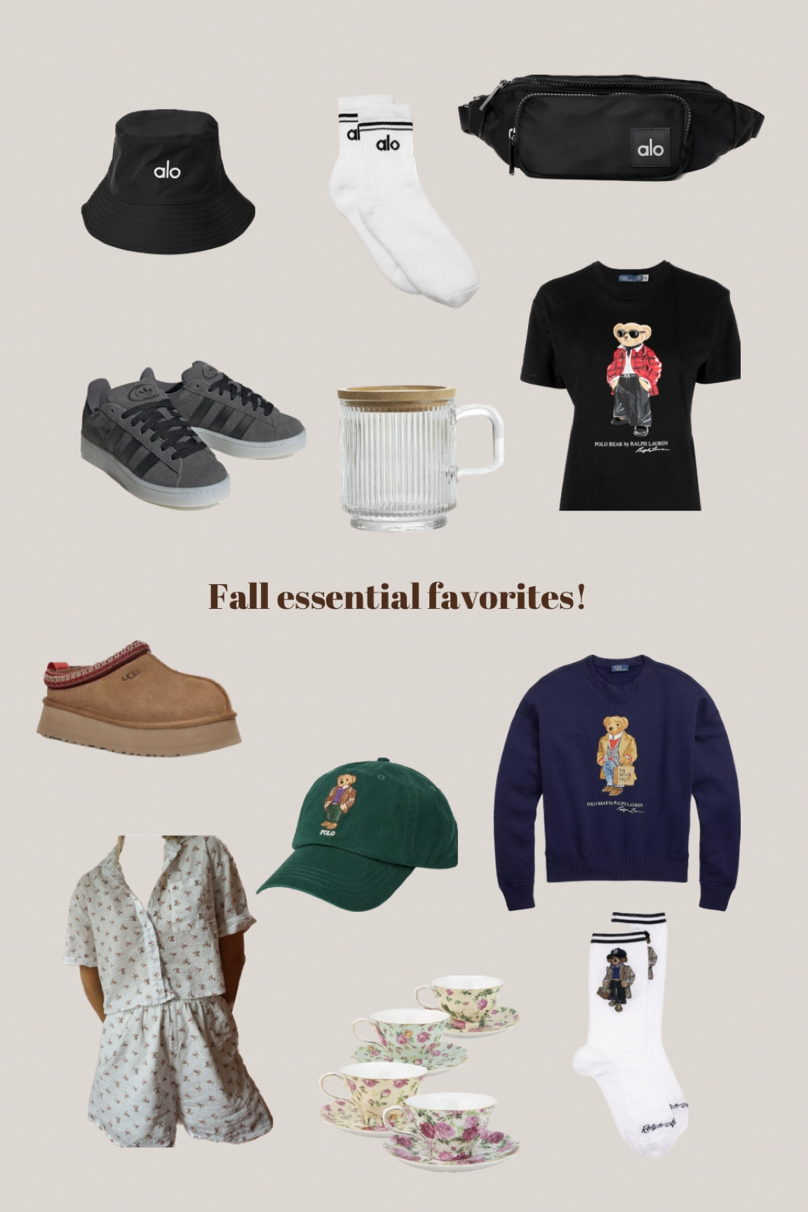 Fall fashion essentials 🐻 fall favorites 🤎 fall fashion 🍂 polo Ralph Lauren shirt - polo Ralph Lauren hoodie - Ugg shoes - socks - alo yoga socks - alo yoga hat - pajamas - mugs - vintage coffee cups - holiday gifts - 

#LTKGiftGuide #LTKHolidaySale #LTKstyletip