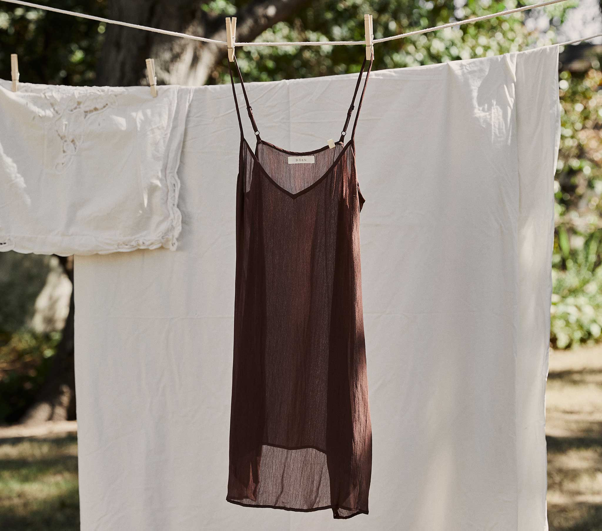 Short Deep V-Neck Slip - Umber | DÔEN | DOEN