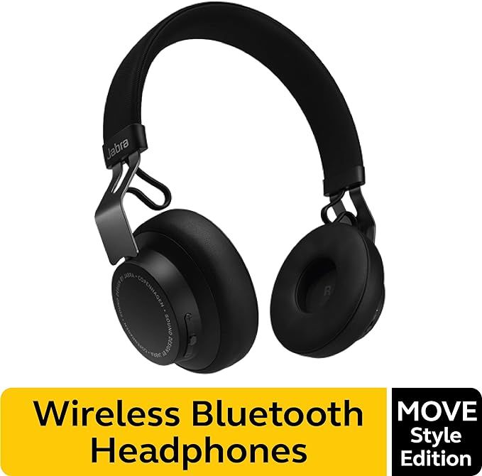 Jabra Move Style Edition, Black – Wireless Bluetooth Headphones with Superior Sounds Quality, L... | Amazon (US)