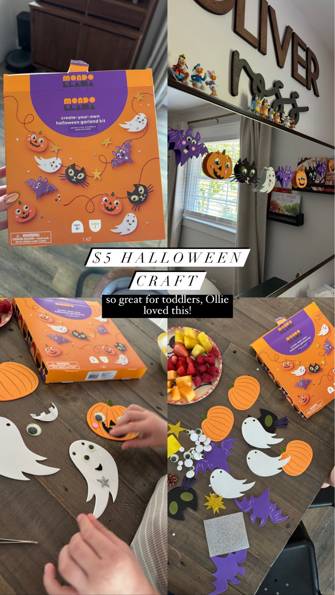 Our Monday morning activity! $5 Halloween garland. He did the gingerbread last Christmas and loved so I knew he’d be excited for this. He did every single face himself and kept him super entertained!! 

Also grabbed the paint craft for him to do 🥰 

Target crafts, Halloween craft, $5 craft activity, toddler fun, toddler crafts 

#LTKKids #LTKFamily #LTKSeasonal