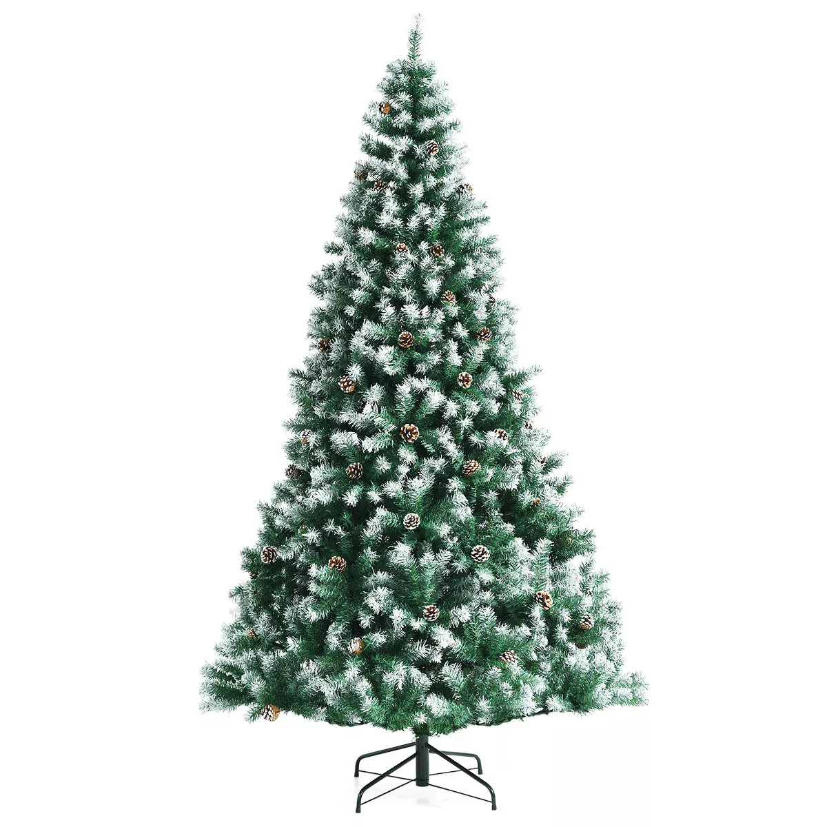 Costway 6ft/7.5ft/9 ft Snow Flocked Hinged Christmas Tree | Target