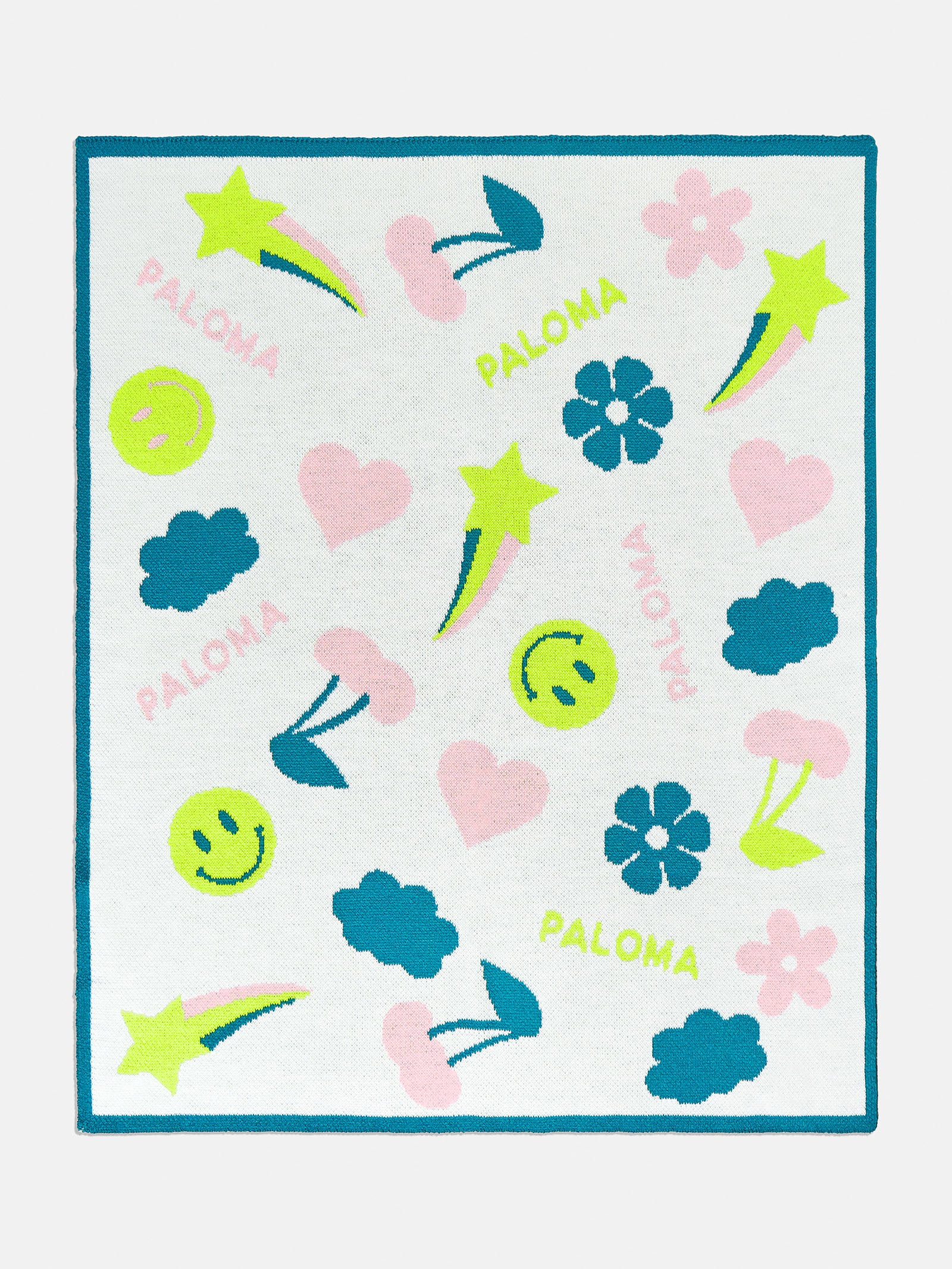 Happy Days Kids' Blanket - Blue/Yellow/Pink - Kids | BaubleBar (US)