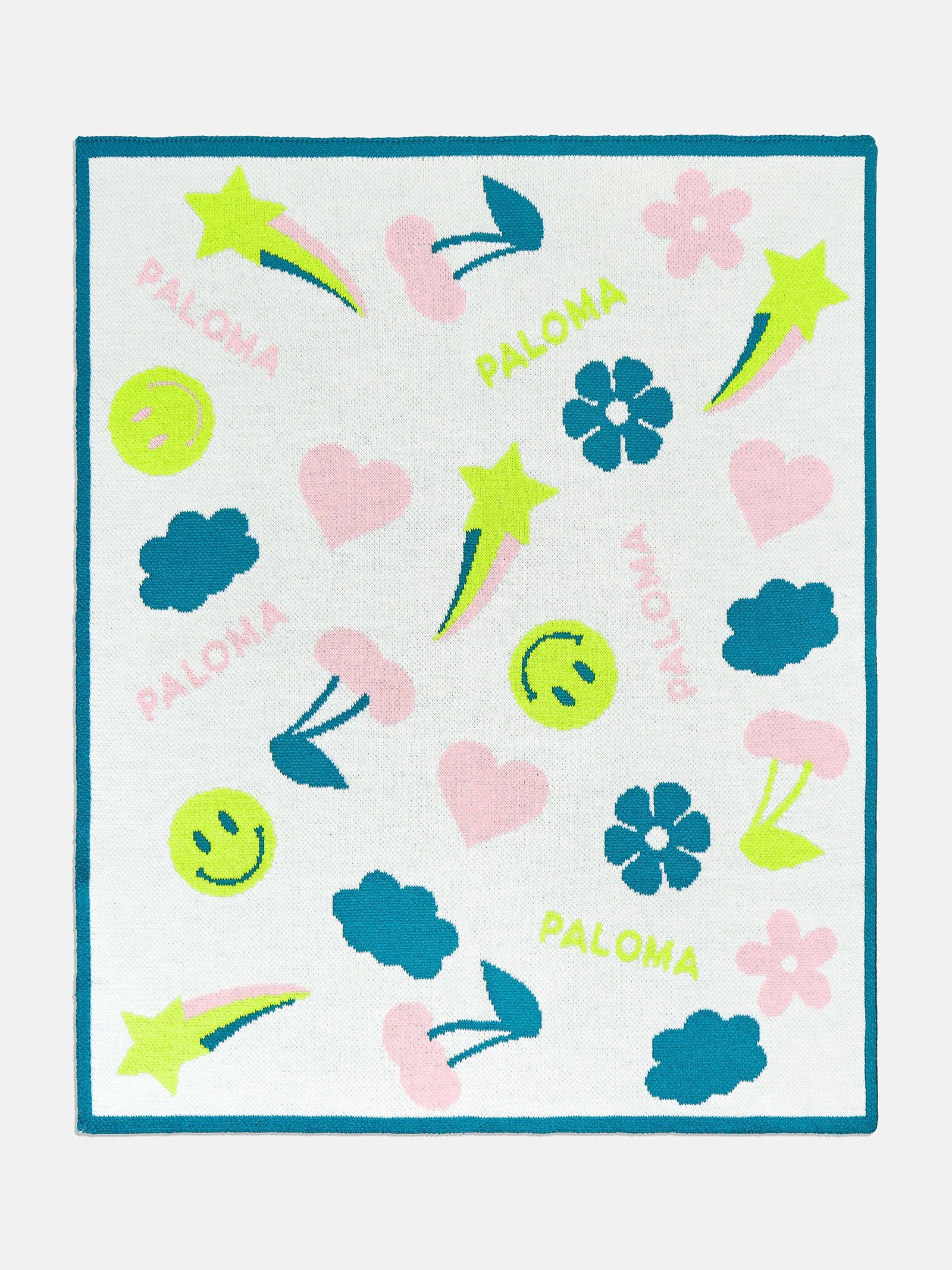 Happy Days Kids' Blanket - Blue/Yellow/Pink - Kids | BaubleBar (US)