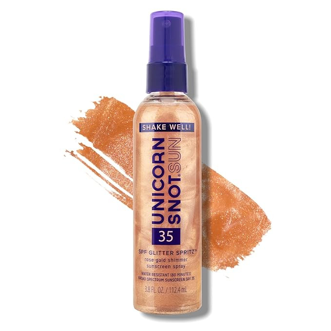 Amazon.com: Unicorn Snot Glitter Sunscreen Spritz - SPF 35 Shimmering, Lightweight Spray Sunscree... | Amazon (US)