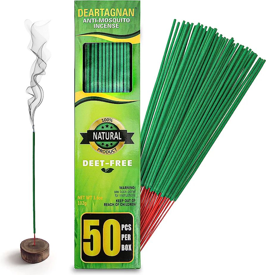 Mosquito Repellent Incense Sticks 50 Pieces per Box, Repellent for Patio/Natural Ingredients Citr... | Amazon (US)