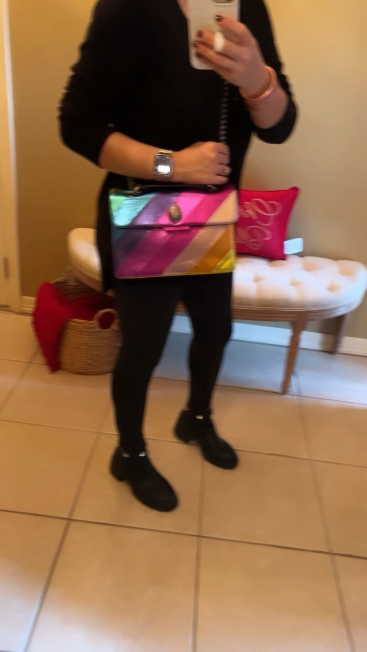 Kurt Geiger rainbow bag
Chain
Silver
Gift idea
Black tunic shirt
Perfect for leggings 
Affordable 
Black leggings
Spanks dupe
Target style 
Target 

#LTKGiftGuide #LTKunder50 #LTKitbag
