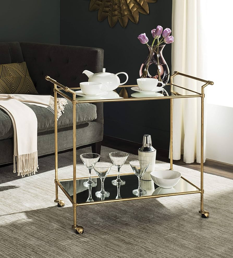Safavieh Home Collection Felicity Gold Bar Cart | Amazon (US)