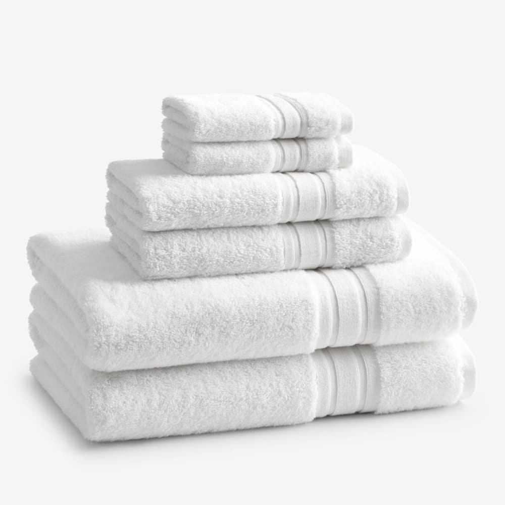 Turkish Cotton 6 Piece Bath Towel Set - White | The Company Store