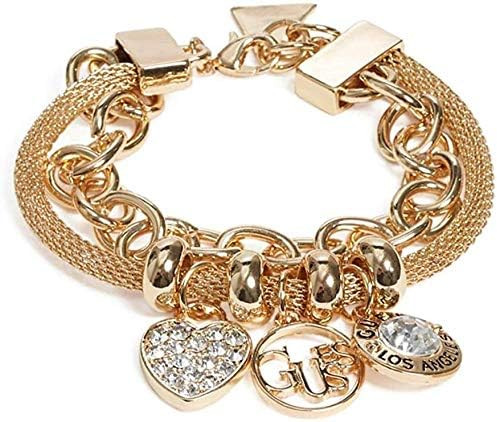 GUESS FACTORY GOLD-TONE MOSAIC LOGO CHARM BRACELET | Amazon (US)
