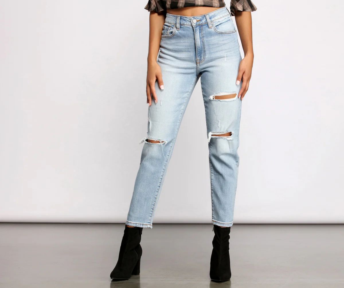 Tobi Super High Rise Cropped Mom Jeans | Windsor Stores