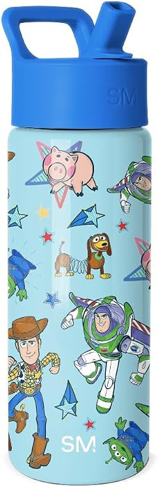 Simple Modern Disney Pixar Kids Water Bottle with Straw Lid | 18oz Insulated Stainless Steel Kids... | Amazon (US)