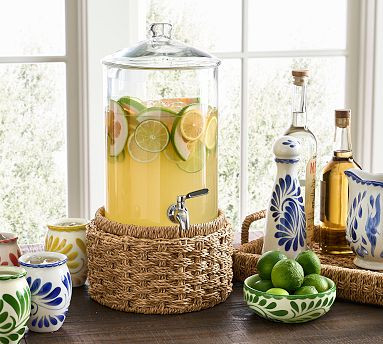 Capitola Woven Drink Dispenser Stand | Pottery Barn (US)
