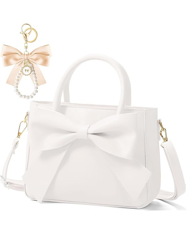Abbylike Cute Purses for Women Leather Crossbody with Bow Small Handbags with Adjustable Shoulder... | Amazon (US)