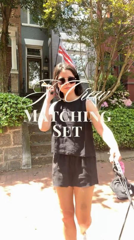 Linen matching set, black matching set, j. Crew outfit, classic style, petite, over 30, French girl, summer outfit 

#LTKStyleTip #LTKVideo #LTKFindsUnder100
