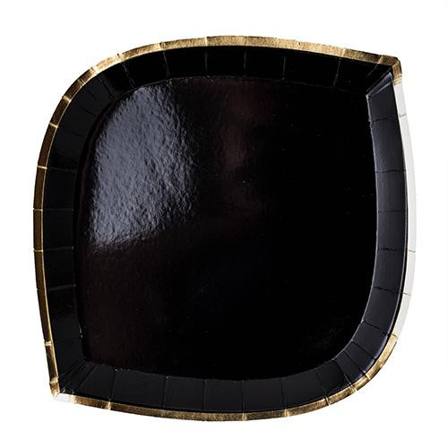 Posh Black Noir Paper Plates (2 Sizes) | Ellie and Piper