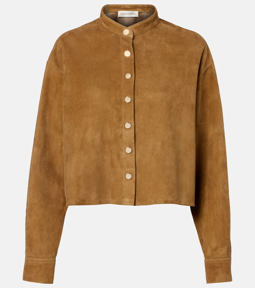 Nour Hammour Lucien suede cropped jacket | Mytheresa (US/CA)