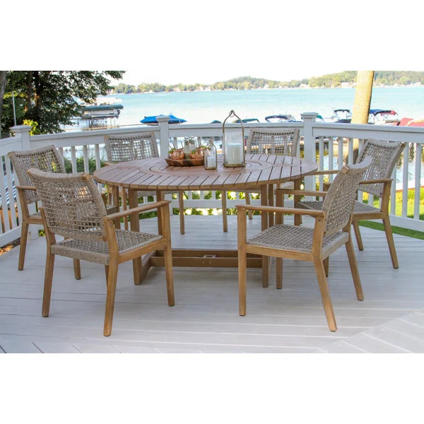 Fleur 6 - Person Round Outdoor Dining Set | Wayfair North America