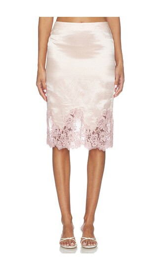 Camila Coelho Mireya Midi Skirt in Pink. - size M | Revolve Clothing (Global)