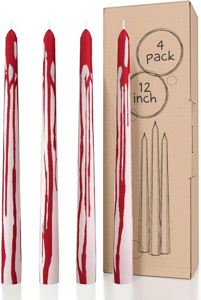 CANDWAX 12 inch Taper Candles Set of 4 - Unscented Candles Taper Burning for 10 Hours - No Drip B... | Amazon (US)