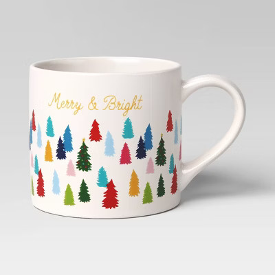16oz Stoneware Merry and Bright/Christmas Tree Mug - Wondershop™ | Target