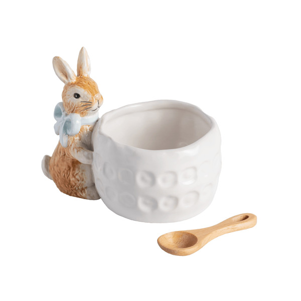 Blue Bow Bunny Candy Dish | Mud Pie